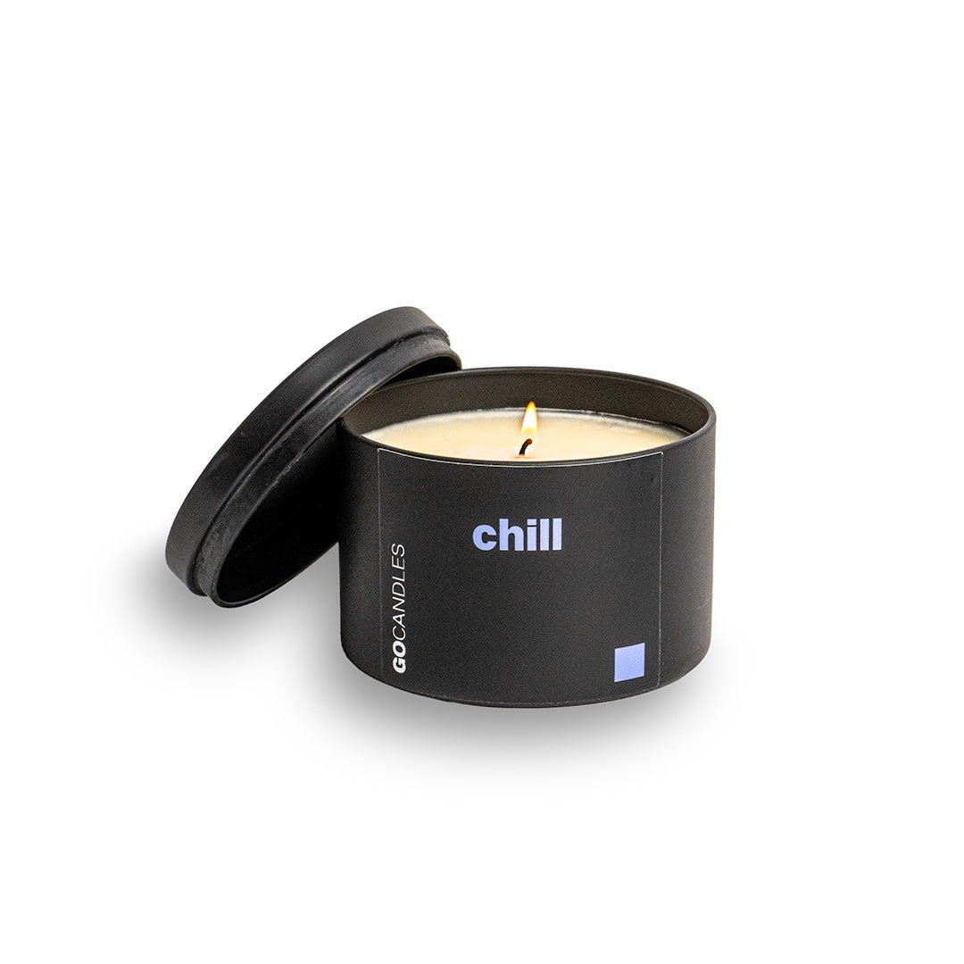 CHILL - 100% Natural Essential Oil Candle for Relaxation - Sweet Earthy Scent