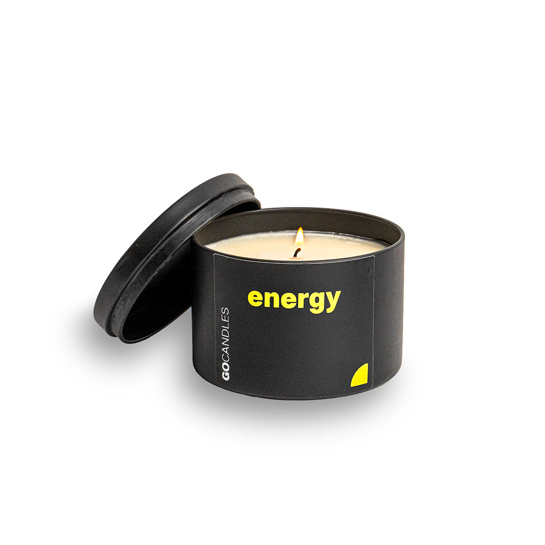 ENERGY - 100% Natural Essential Oil Candle for Energy & Positivity - Bright, Citrusy Scent