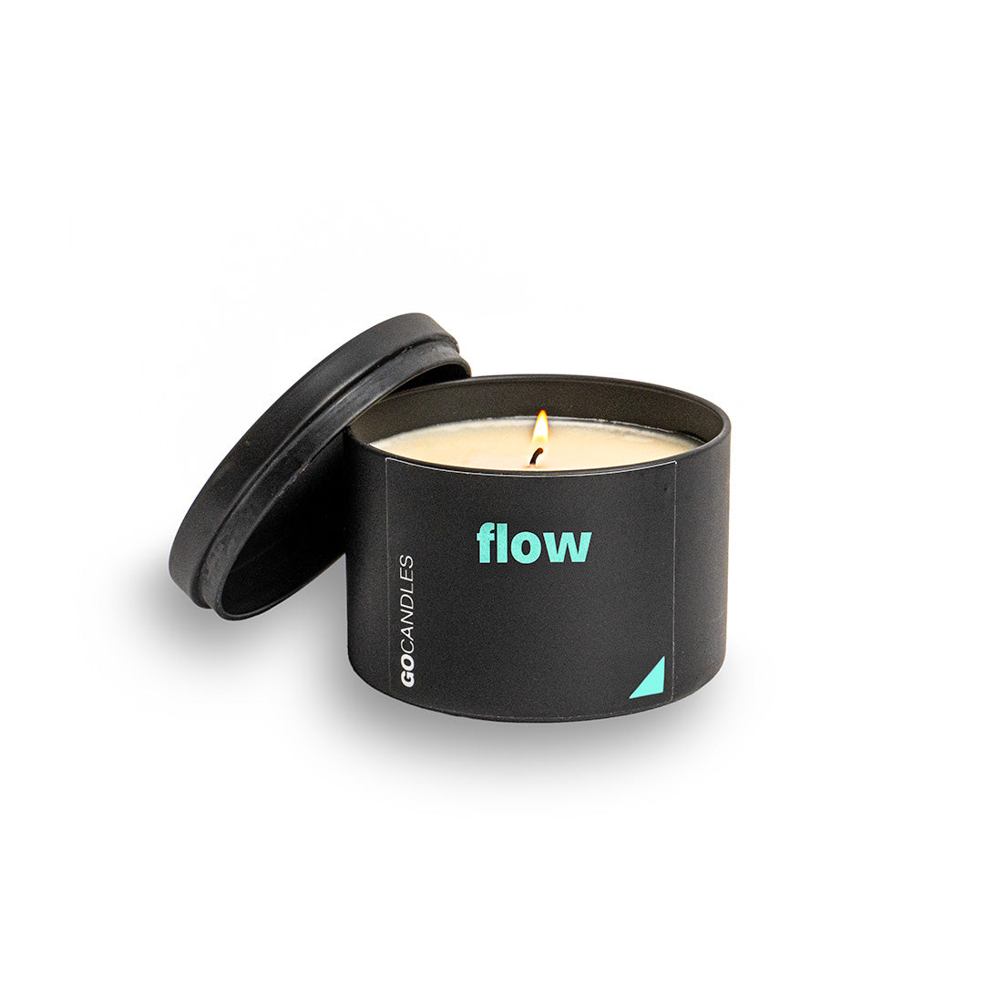 FLOW - 100% Natural Essential Oil Candle for Focus & Creativity - Bergamot Floral & Citrusy Scent