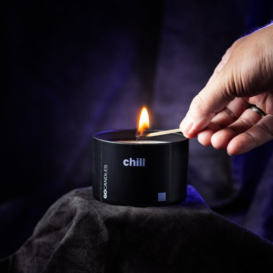 CHILL - 100% Natural Essential Oil Candle for Relaxation - Sweet Earthy Scent