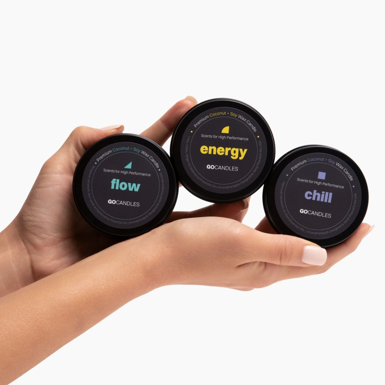 Go Candles Discovery Set - 3 Pack Energy, Flow, & Chill