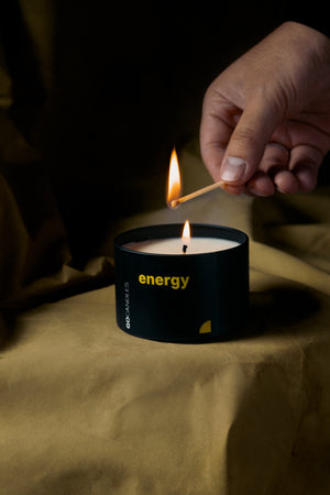 ENERGY - 100% Natural Essential Oil Candle for Energy & Positivity - Bright, Citrusy Scent